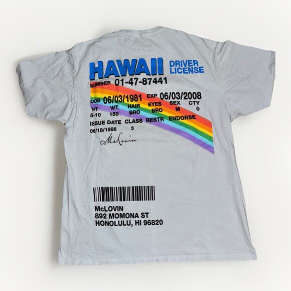 Vintage Superbad McLovin Big Head T-Shirt Gray Large 20x26 Movie Graphic Tee - Picture 4 of 6